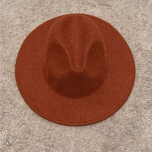 NWT Pengcheng Men’s Fedora Burnt Orange Hat 65% Polyester 35% Wool